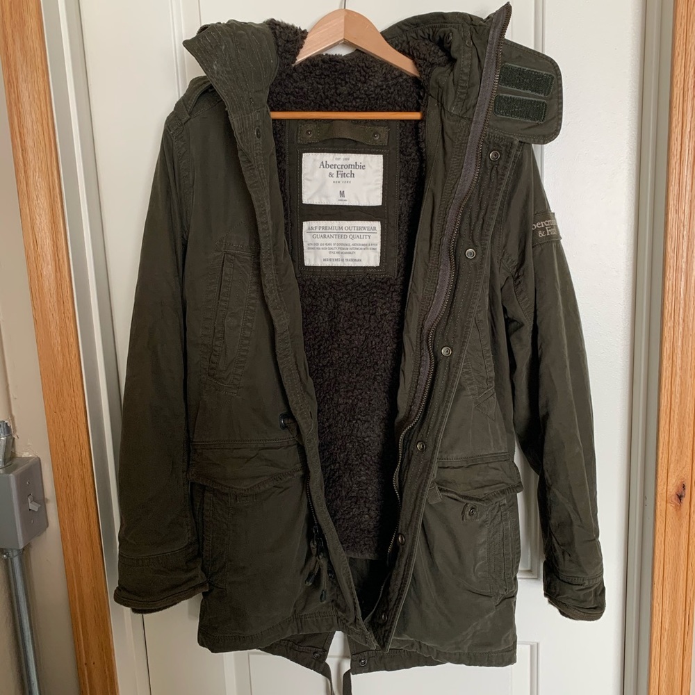 M Abercrombie n Fitch army green parka
